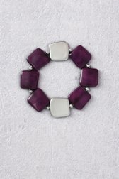 Le devant de Bracelet élastique avec perles violettes de Libelle pour Femmes