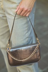 Brons metallic tasje met gouden accenten van Liberty Island voor Dames