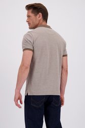 Achterkant van Bruin-beige gemêleerde polo  door Dansaert Blue voor Heren