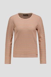 Productfoto 1 van Bruin-beige gestreept T-shirt  door Claude Arielle voor Dames