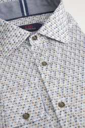 Productfoto 2 van Bruin-blauw hemd met microprint - Regular fit door Dansaert Blue voor Heren