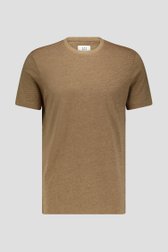 Bruin, fijn gestreept T-shirt  van Casual Five voor Heren