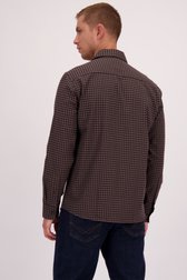 Achterkant van Bruin geruit hemd - Regular fit door Casual Five voor Heren