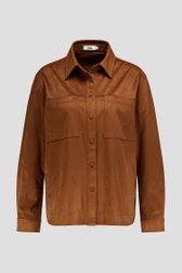 Productfoto 1 van Bruin overshirt in suède look door Louise voor Dames
