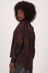 Bruin-zwarte blouse met zijdelook van JDY voor Dames