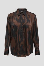 Bruin-zwarte blouse met zijdelook van JDY voor Dames