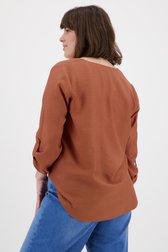 Bruine blouse met 3/4 mouwen van Only Carmakoma voor Dames