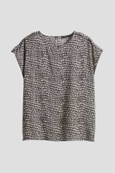 Bruine blouse met lichtbeige print van Opus voor Dames