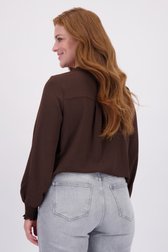 Achterkant van Bruine blouse met V-hals door ONLY Carmakoma voor Dames