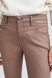 Bruine broek met coating - Slim fit van Opus voor Dames