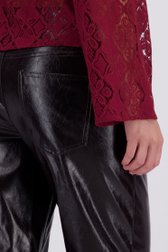 Detail van Bruine broek met leather look door JDY voor Dames