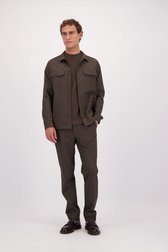 Voorkant van Bruine casual vest door Upper East voor Heren