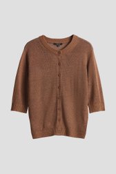 Bruine gebreide cardigan met 3/4 mouwen van Opus voor Dames
