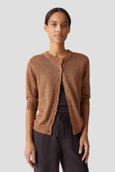 Bruine gebreide cardigan met 3/4 mouwen van Opus voor Dames
