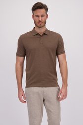 Voorkant van Bruine gebreide polo door Upper East voor Heren