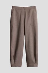 Productfoto 1 van Bruine geklede broek - Barrel fit - 7/8 lengte door Opus voor Dames