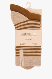 Bruine & gestreepte sokken - 2 paar van Camano voor Dames