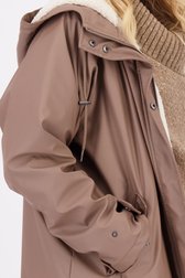 Detail van Bruine halflange regenjas door Liberty Island voor Dames