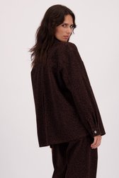 Achterkant van Bruine jeansvest met luipaardprint door Louise voor Dames