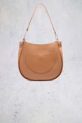 Achterkant van Bruine lederen schoudertas door Crinkles voor Dames