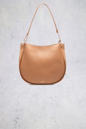 Voorkant van Bruine lederen schoudertas door Crinkles voor Dames