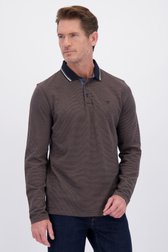 Voorkant van Bruine polo met lange mouwen door Dansaert Blue voor Heren