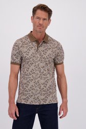 Voorkant van Bruine polo met print  door Dansaert Blue voor Heren