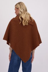 Achterkant van Bruine poncho met bouclé look door Modeno voor Dames