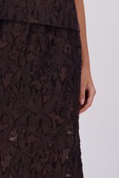 Detail van Bruine rok met broderie door Louise voor Dames