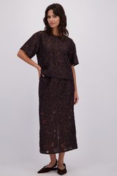 Voorkant van Bruine rok met broderie door Louise voor Dames