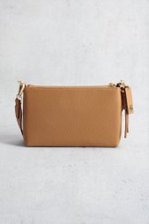 Achterkant van Bruine schoudertas met leather look door Laurent David voor Dames