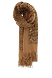 Bruine sjaal met gouden leopard print van Liberty Island voor Dames