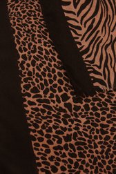Bruine sjaal met zwarte print van Liberty Island voor Dames