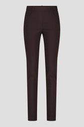 Bruine stretchbroek met elastische tailleband van Claude Arielle voor Dames