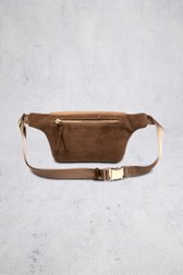 Achterkant van Bruine suède crossbodytas door Crinkles voor Dames