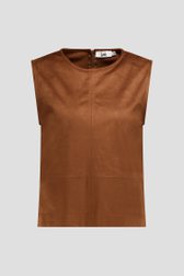 Productfoto 1 van Bruine top met suède look door Louise voor Dames