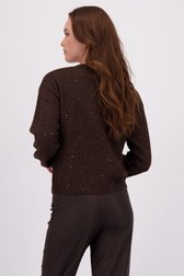 Achterkant van Bruine trui met glitters door Geisha voor Dames