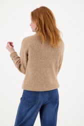 Bruine trui met korte knopenlijst van Libelle voor Dames