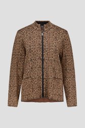 Bruine vest met oranje-zwart patroon van Signature voor Dames