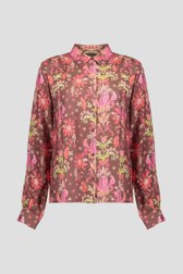 Productfoto 1 van Bruinrode blouse met kleurrijk bloemenmotief door Geisha voor Dames