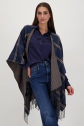 Cape à carreaux bleu foncé/beige de Opus pour Femmes
