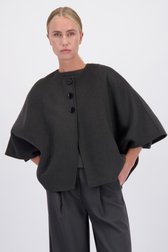 Le dos de Cape en laine gris foncé de D'Auvry Studio pour Femmes