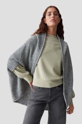 Le devant de Cape tricotée grise de Opus pour Femmes