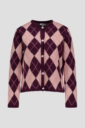 Photo produit 1 de Cardigan à carreaux bordeaux et rose de More & More pour Femmes