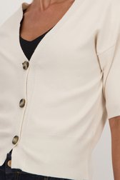 Cardigan beige à manches courtes de More & More pour Femmes