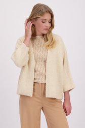 Le devant de Cardigan beige à manches trois-quarts de Libelle pour Femmes