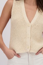 Photo supplémentaire 1 de Cardigan beige sans manches avec boutons de Louise pour Femmes