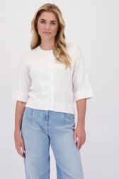 Le devant de Cardigan blanc à manches trois-quarts de Libelle pour Femmes