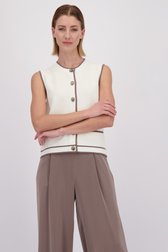 Le dos de Cardigan blanc sans manches de D'Auvry pour Femmes