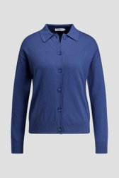 Photo produit 1 de Cardigan bleu à col polo de Liberty Island pour Femmes